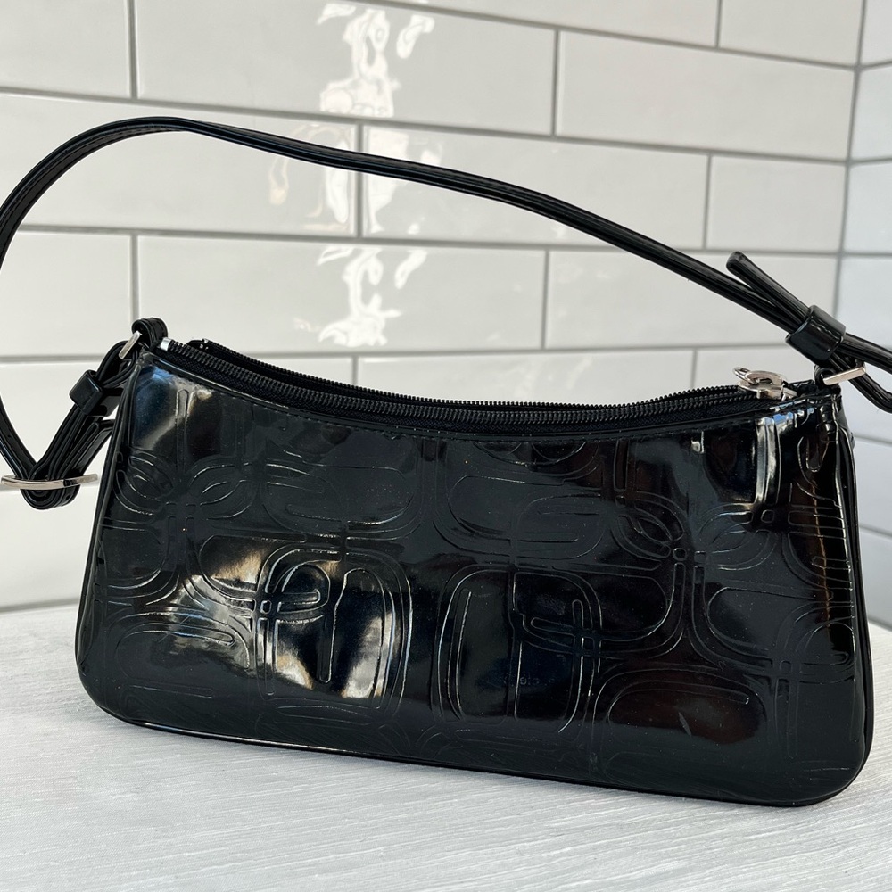 ❌Express Black Embossed Patent Leather Bag